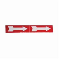 Marqueurs de tuyau avec fl&egrave;ches, Autocollant, 2-1/4" h x 7" la, Blanc/rouge Solutions industrielles ALPHA
