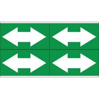 Marqueurs de tuyau avec fl&egrave;ches bidirectionnelles, Autocollant, 1-1/8" h x 7" la, Blanc/vert Solutions industrielles ALPHA