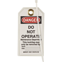 Lockout Tags, Plastic, 3" W x 5-1/2" H, English Solutions industrielles ALPHA