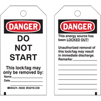 Lockout Tags, Plastic, 3" W x 5-1/2" H, English Solutions industrielles ALPHA