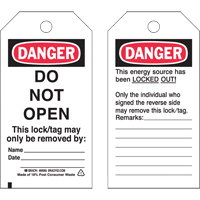 Lockout Tags, Plastic, 3" W x 5-1/2" H, English Solutions industrielles ALPHA