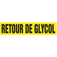 Marqueurs de tuyau "Retour de Glycol", Autocollant, 2-1/2" h x 12" la, Noir sur jaune Solutions industrielles ALPHA