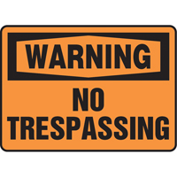 Enseigne  No Trespassing , 7" x 10", Vinyle, Anglais Solutions industrielles ALPHA