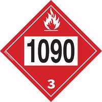 1090 Acetone Flammable Liquid TDG Placard, Plastic Solutions industrielles ALPHA