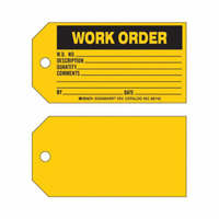 &eacute;tiquette Work Order, Papier, 5-3/4" la x 3" h, Anglais Solutions industrielles ALPHA