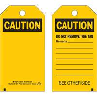 Self-Laminating Safety Tags, Polyester, 4" W x 7" H, English Solutions industrielles ALPHA