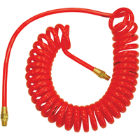 Flexcoil Self-Storing Polyurethane Air Hoses With Fittings, Air, 1/4" ID x 20' L, Polyurethane, 140 PSI at 23 °C Solutions industrielles ALPHA