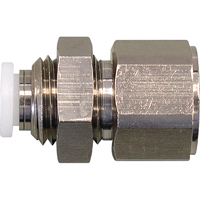 Topfit Female Threaded Bulkhead Connector Fitter, 1/4" Dia, Polymer Solutions industrielles ALPHA