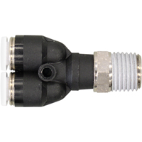 Topfit Male Threaded Y-Connector Fitting, 1/4" Dia, Polymer Solutions industrielles ALPHA