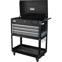 Chariot utilitaire, 4 tiroirs, 18" lo x 33" la x 39" h, Noir Solutions industrielles ALPHA
