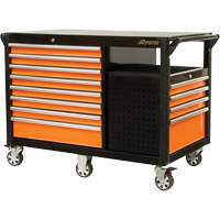 Chariot industriel, 12 tiroirs, 31-5/8" lo x 52-1/2" la x 40-1/4" h, Noir/Orange Solutions industrielles ALPHA