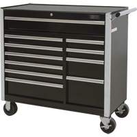 Industrial Tool Cart, 11 Drawers, 41" W x 18-3/4" D x 39-1/3" H, Black Solutions industrielles ALPHA