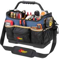 Molded Base Open-Top Tool Box, Ballistic Polyester, 17 Pockets, Black/Blue Solutions industrielles ALPHA