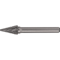 Fraises au carbure solide - Forme conique pointue, , 1/8" dia., 1/8" Tige, 7/16" Prof. de la coupe Solutions industrielles ALPHA