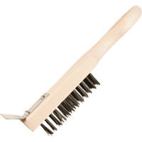 Brosse de nettoyage avec racloir, Acier, 5 x 13 rangs de fils, Longueur 11-3/8" Solutions industrielles ALPHA