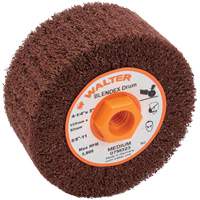 Tambour de conditionnement de surface Blendex ALLSTEEL, 4-1/4" dia. x 2" la, 5/8"-11 Arbre, Grain Moyen Solutions industrielles ALPHA