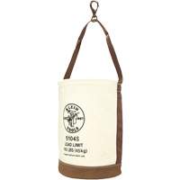 Leather-Bottom Bucket, 17" H, Canvas, White Solutions industrielles ALPHA