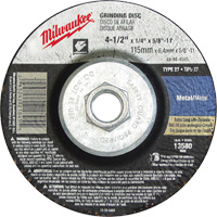 Meule, 4-1/2" x 1/8", Arbre 5/8"-11, Oxyde d'aluminium, Type 27 Solutions industrielles ALPHA
