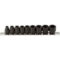 Jeu de douilles, 9 Mcx, Chocs, Prise de 3/8" Solutions industrielles ALPHA
