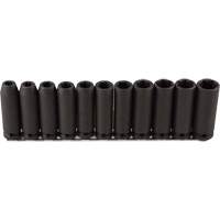 Jeu de douilles longues, 11 Mcx, Chocs, Prise de 1/2", Profond Solutions industrielles ALPHA