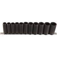 Jeu de douilles longues, 11 Mcx, Chocs, Prise de 1/2", Profond Solutions industrielles ALPHA