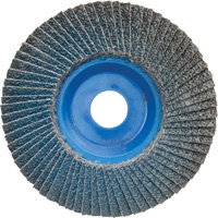 Disque &agrave; lamelles &agrave; grain grossier BlueFire, 5" x 7/8", Type 27, Grain 60, Alumine de zirconium Solutions industrielles ALPHA