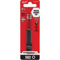 Embout de tournevis Shockwave Impact Duty, Carr&eacute;e, Embout #2, Prise 1/4", Longueur 3-1/2" Solutions industrielles ALPHA