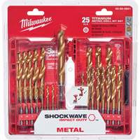 Jeu de forets m&eacute;triques Shockwave Red Helix, 25 morceaux, Titane Solutions industrielles ALPHA