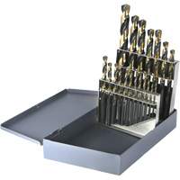 Jeu de forets m&eacute;triques courts DRILLCO, 19 morceaux, Acier rapide Solutions industrielles ALPHA