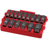 Jeu de douilles SAE Shockwave Impact Duty Packout, 15 Mcx, Chocs, Prise de 1/2", Profond Solutions industrielles ALPHA