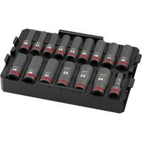 Jeu de douilles profondes 3/8" Shockwave Impact Duty Packout, 16 Mcx, Chocs, Prise de 1/2", Profond Solutions industrielles ALPHA