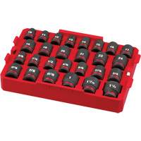 Jeu de douilles profondes 3/8" Shockwave Impact Duty Packout, 27 Mcx, Chocs, Prise de 1/2" Solutions industrielles ALPHA