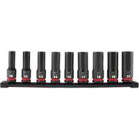 Jeu de douilles m&eacute;triques &agrave; 6 pans Shockwave Impact Duty, 9 Mcx, Chocs, Prise de 1/2", Profond Solutions industrielles ALPHA