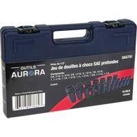 Jeu de douilles SAE, 19 Mcx, Chocs, Prise de 1/2", Profond Solutions industrielles ALPHA
