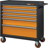 GSX Series Rolling Tool Cabinet, 6 Drawers, 36" W x 18-1/5" D x 37-2/5" H, Black/Orange Solutions industrielles ALPHA
