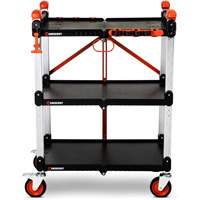 Chariot de chantier pliable &agrave; 3 &eacute;tag&egrave;res SITERUNNER, 30-3/5" lo x 20" la x 42-1/2" h, Noir Solutions industrielles ALPHA