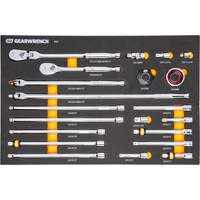 Ensemble d'outils &agrave; cliquet et d'entraînement 3/8" &agrave; 90 dents avec plateau de rangement en mousse Solutions industrielles ALPHA