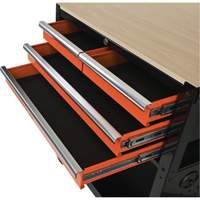 Chariot utilitaire, 4 tiroirs, Noir/Orange Solutions industrielles ALPHA