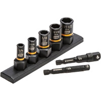 SAE Bolt Biter Extraction Socket Set, 7 Pcs, Impact, 1/4"/3/8" Drive Size Solutions industrielles ALPHA