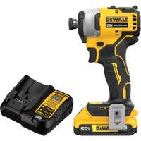 Ensemble tournevis &agrave; chocs sans fil et sans balai ATOMIC COMPACT SERIES MAX*, 1/4", 1700 lb-po Couple max., 20 V, Lithium-ion Solutions industrielles ALPHA