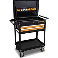 Utility Cart, 2 Drawers, 32-1/2" W x 42" H, Black/Orange Solutions industrielles ALPHA
