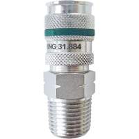 QUIKSILVER Ultraflo 7.8 mm Quick Coupler, Zinc-Plated Steel, 1/2", Male NPT, 362 PSI Solutions industrielles ALPHA