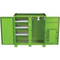 Armoire de rangement d'&eacute;PI sur place, Acier, Vert lime haute visibilit&eacute; Solutions industrielles ALPHA