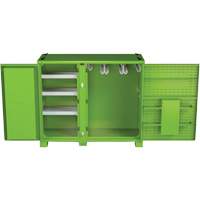 Armoire ventil&eacute;e pour le rangement d'&eacute;PI sur place, Acier, Vert lime haute visibilit&eacute; Solutions industrielles ALPHA