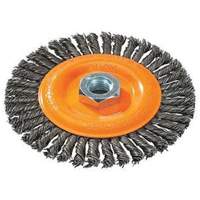 Stringer Bead Knotted Wire Brush, 4" Dia., 0.02" Fill, 5/8"-11 Arbor, Steel Solutions industrielles ALPHA