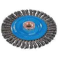 Stringer Bead Knotted Wire Brush, 4" Dia., 0.02" Fill, 5/8"-11 Arbor, Aluminum/Stainless Steel Solutions industrielles ALPHA
