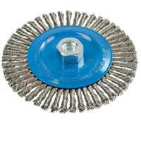 Knot-Twisted Stringer Bead Wire Wheel, 6" Dia., 0.02" Fill, 5/8"-11 Arbor, Aluminum/Stainless Steel Solutions industrielles ALPHA