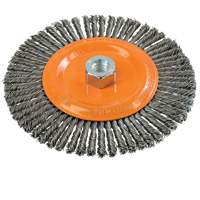 Stringer Bead Knotted Wire Brush, 6-7/8" Dia., 0.02" Fill, 5/8"-11 Arbor, Steel Solutions industrielles ALPHA