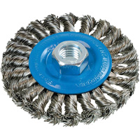 Wide Knotted Wire Wheel Brush, 5/8"-11 Arbor, Steel Solutions industrielles ALPHA