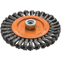 Wide Knotted Wire Wheel Brush, 5/8"-11 Arbor, Steel Solutions industrielles ALPHA